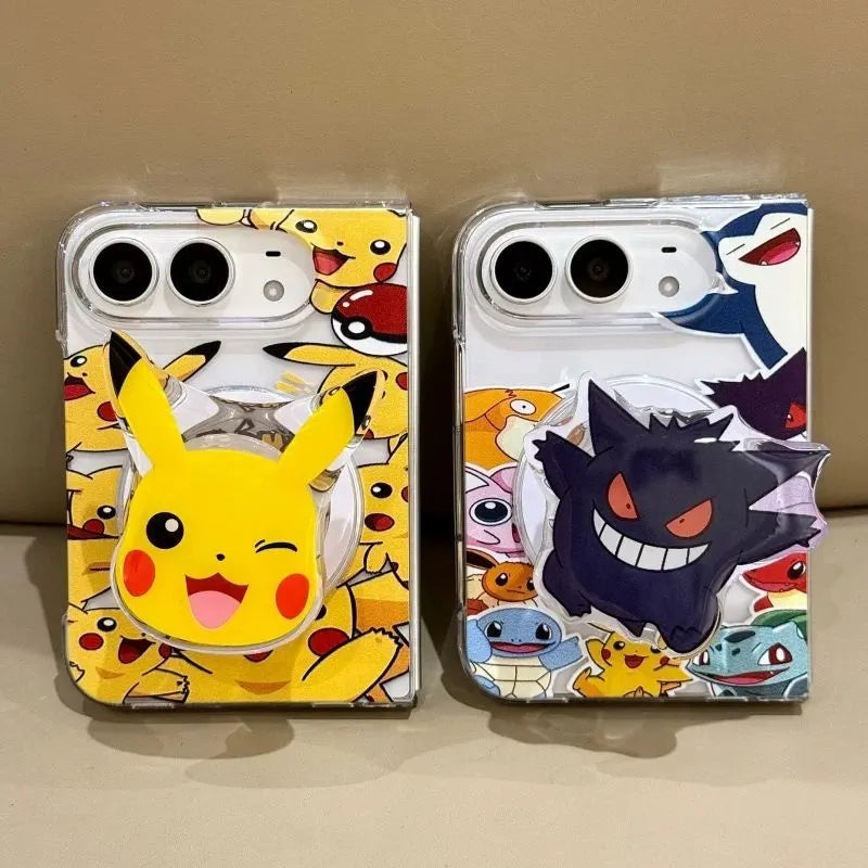 Pokemon Gengar Pikachu iPhone Duo Clear Magsafe Phone Case with Kickstand