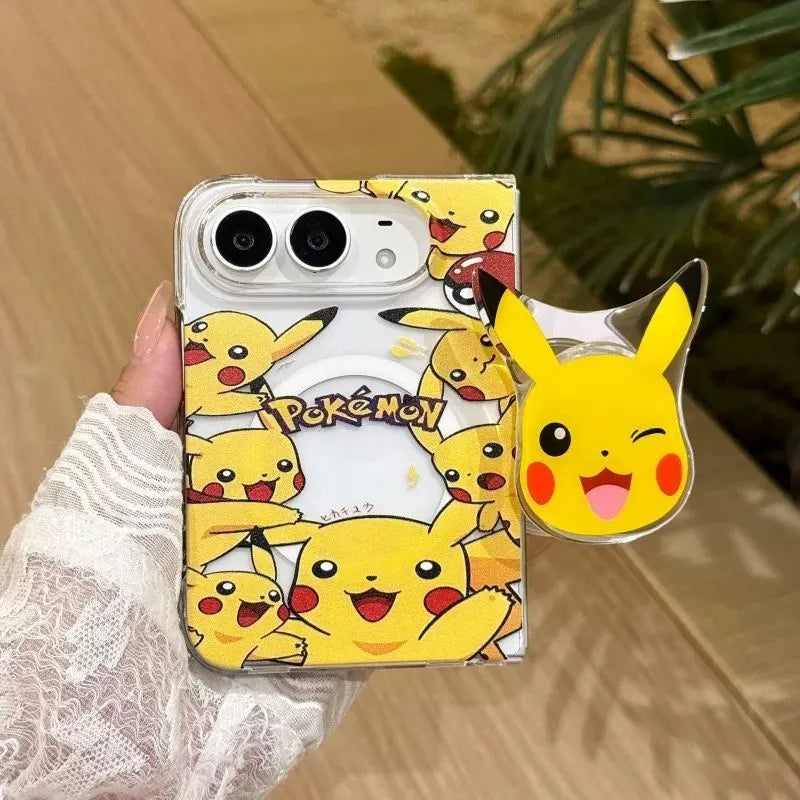 Pokemon Gengar Pikachu iPhone Duo Clear Magsafe Phone Case with Kickstand