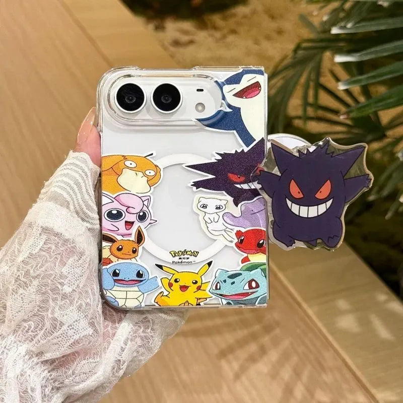 Pokemon Gengar Pikachu iPhone Duo Clear Magsafe Phone Case with Kickstand