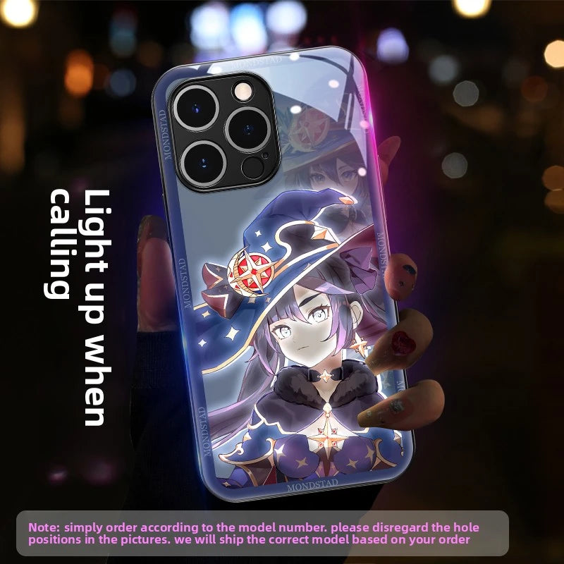 Genshin Impact RGB Light Up Glowing Phone Case Cover for iPhone
