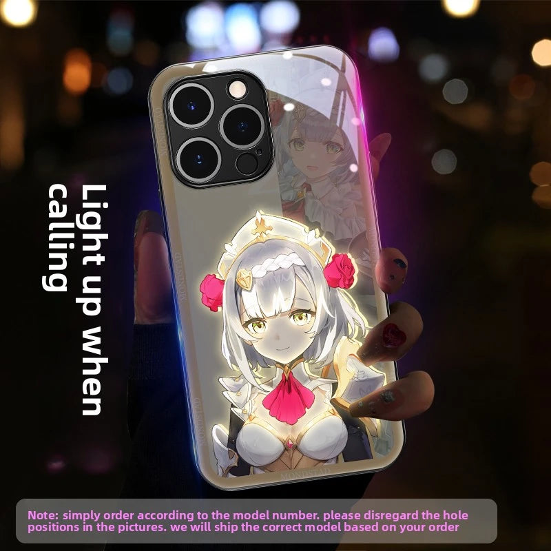 Genshin Impact RGB Light Up Glowing Phone Case Cover for iPhone