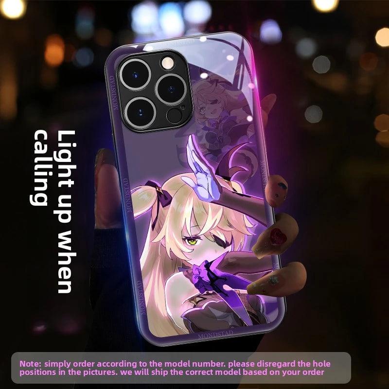 Genshin Impact RGB Light Up Glowing Phone Case Cover for iPhone