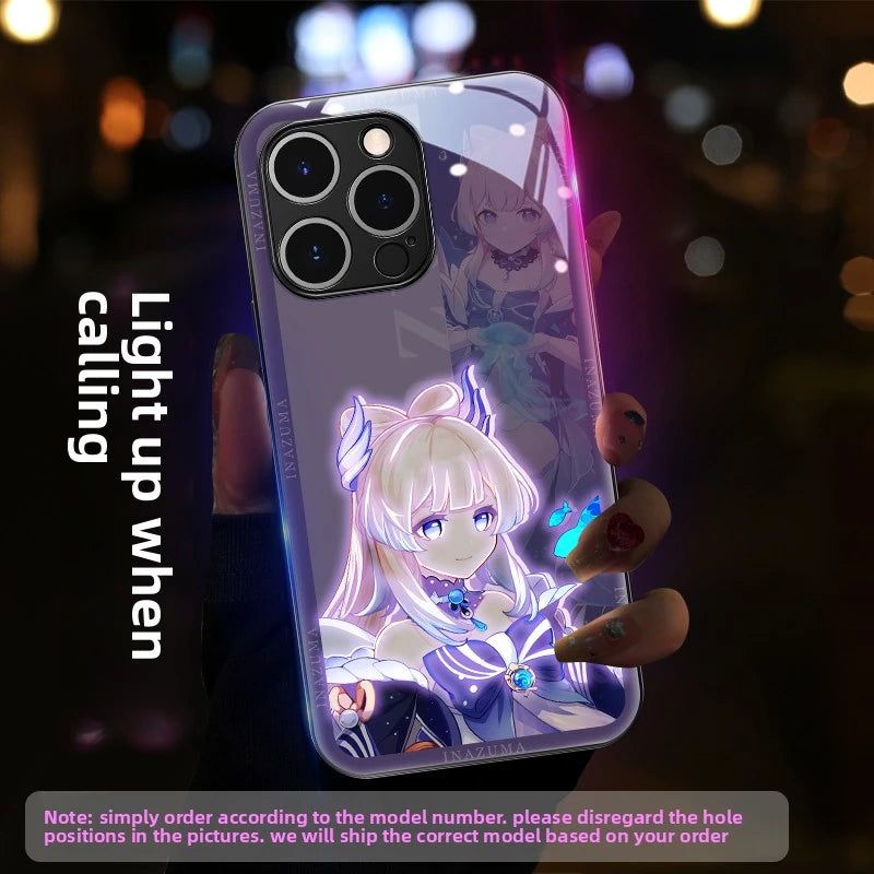Genshin Impact RGB Light Up Glowing Phone Case Cover for iPhone