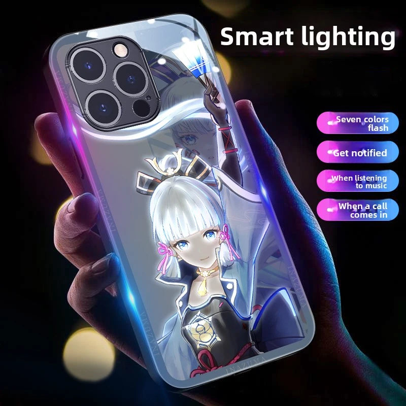 Genshin Impact RGB Light Up Glowing Phone Case Cover for iPhone