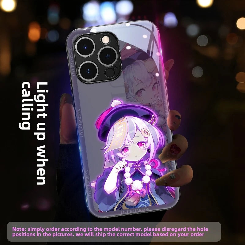 Genshin Impact RGB Light Up Glowing Phone Case Cover for iPhone