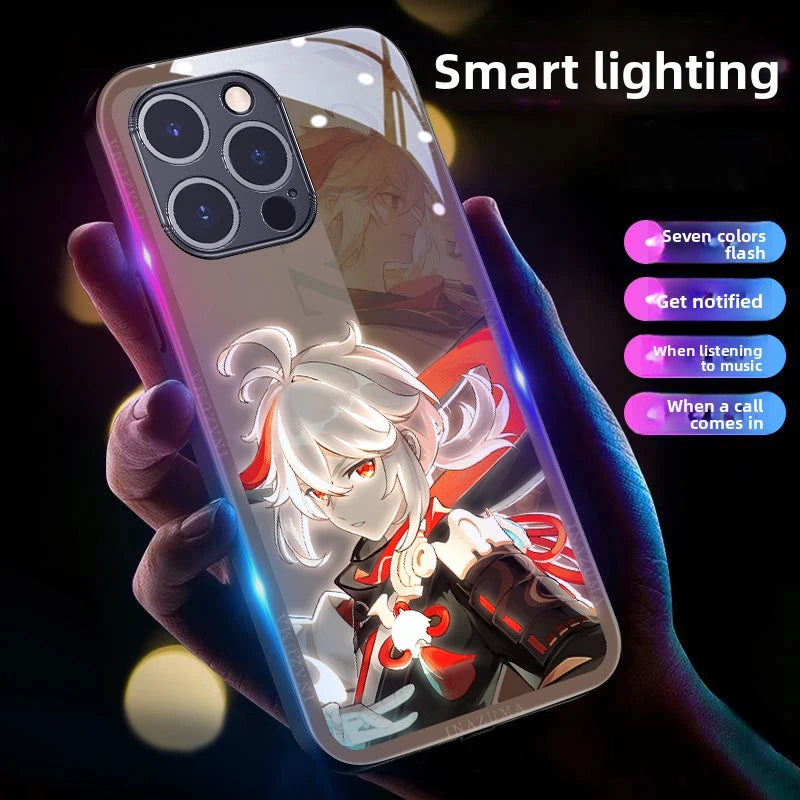 Genshin Impact RGB Light Up Glowing Phone Case Cover for iPhone