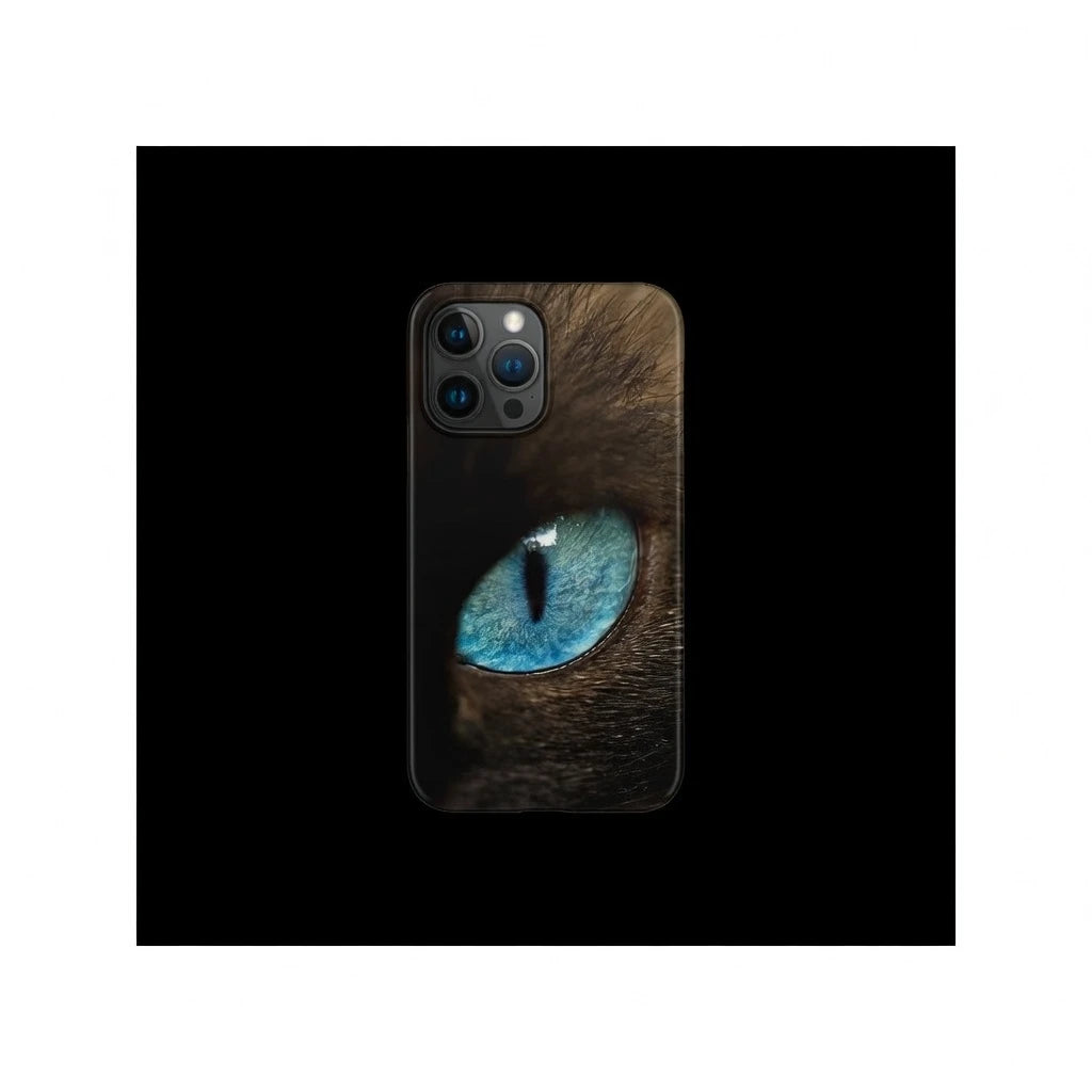 Glowing Blue Cat Eye in the Dark Phone Case iPhone