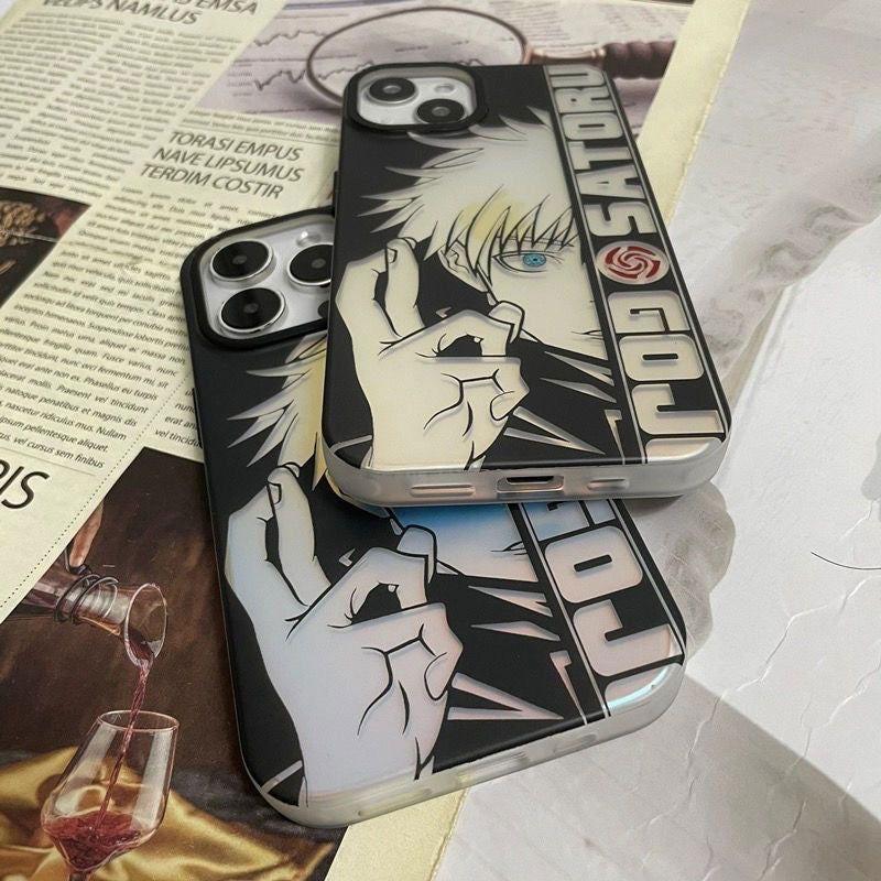 Gojo Pose Laser Anime Phone Case Anti-drop - HelloAnimeCases