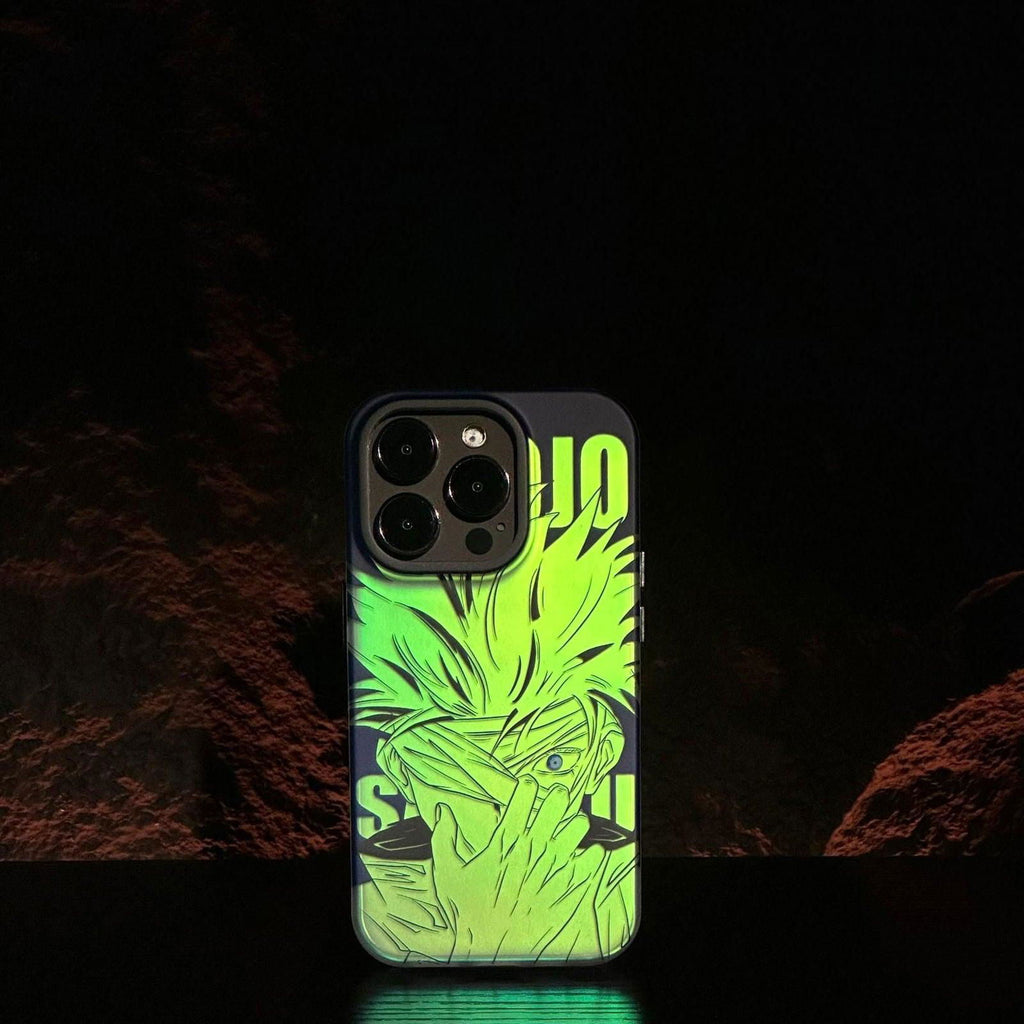 Gojo Satoru-inspired Laser iPhone Case Cover - HelloAnimeCases
