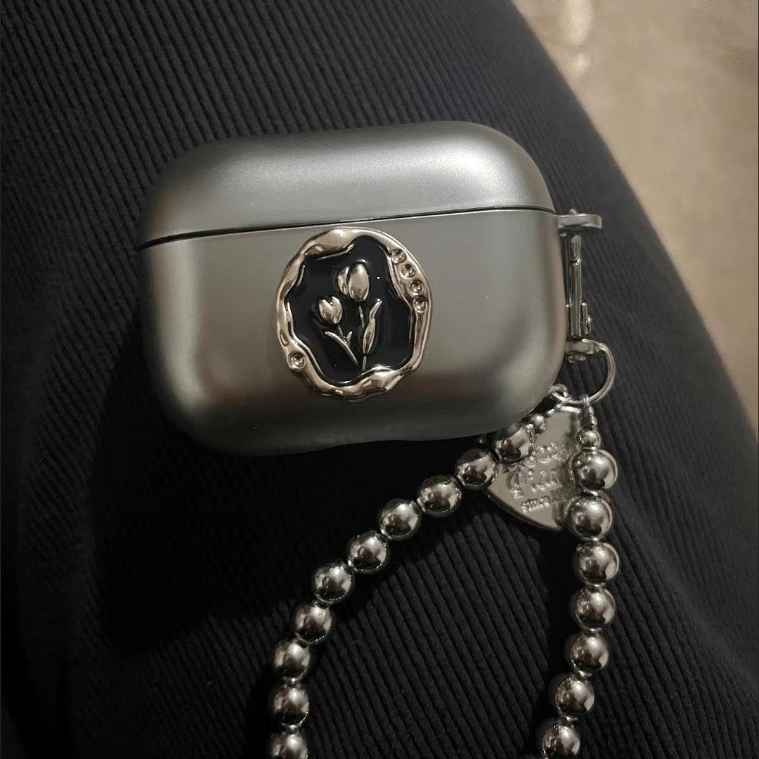 Heart Matte Tulip Airpods Pro Case with Bracelet Keychain Loop - HelloAnimeCases