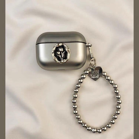 Heart Matte Tulip Airpods Pro Case with Bracelet Keychain Loop - HelloAnimeCases