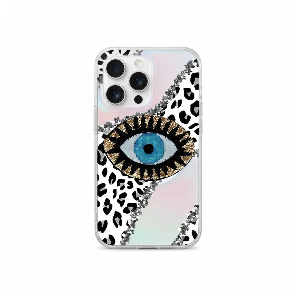 Holographic Evil Eye Leopard Magsafe Phone Case for iPhone