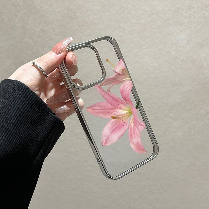 Electroplated Morning Glory Clear Phone Case