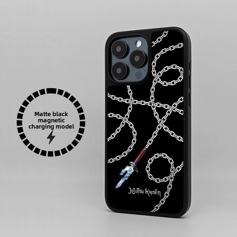 Jujutsu Kaisen Matte Black Magsafe Magnetic Phone Case for iPhone