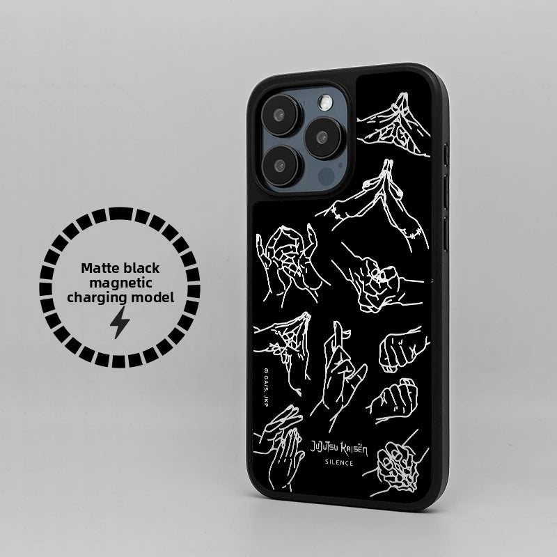 Jujutsu Kaisen Matte Black Magsafe Magnetic Phone Case for iPhone