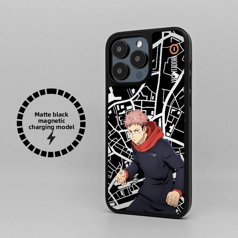 Jujutsu Kaisen Matte Black Magsafe Magnetic Phone Case for iPhone