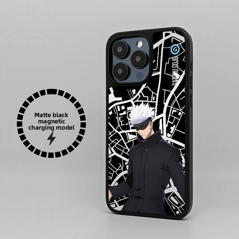 Jujutsu Kaisen Matte Black Magsafe Magnetic Phone Case for iPhone