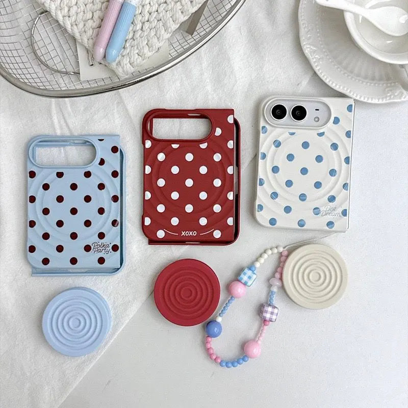 Polka Dots Cute iPhone Duo Magsafe Phone Case with Kickstand