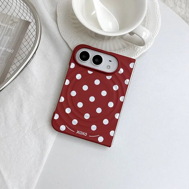 Polka Dots Cute iPhone Duo Magsafe Phone Case with Kickstand
