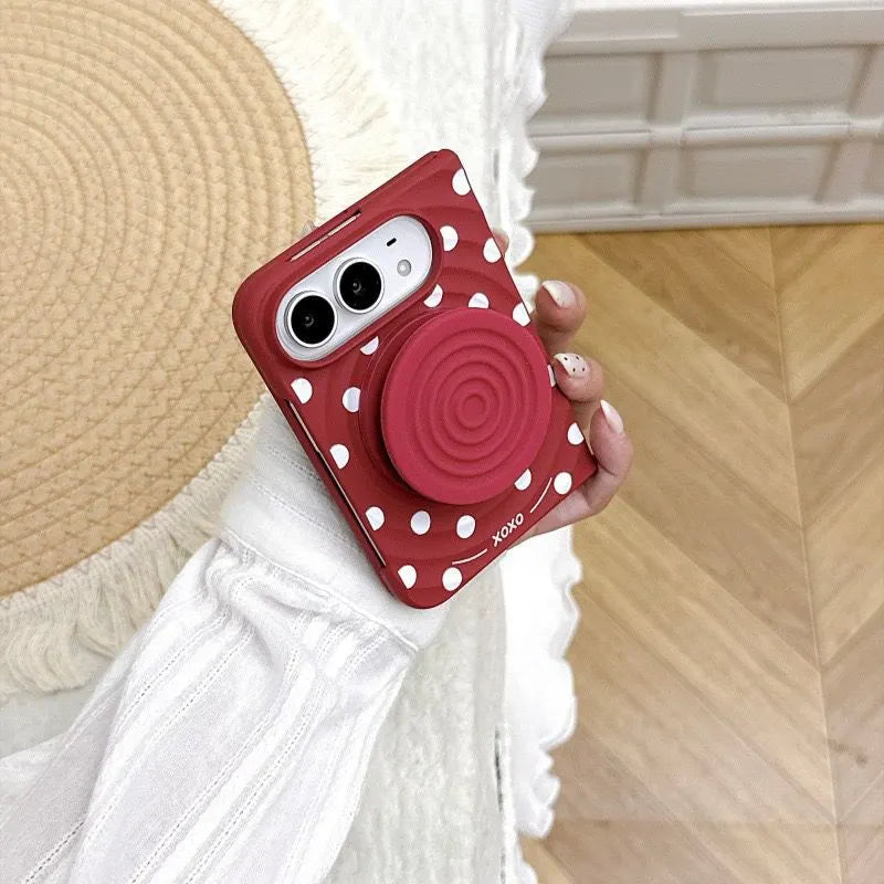 Polka Dots Cute iPhone Duo Magsafe Phone Case with Kickstand