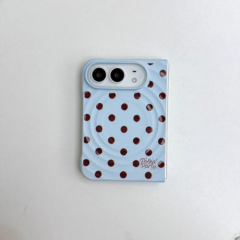 Polka Dots Cute iPhone Duo Magsafe Phone Case with Kickstand