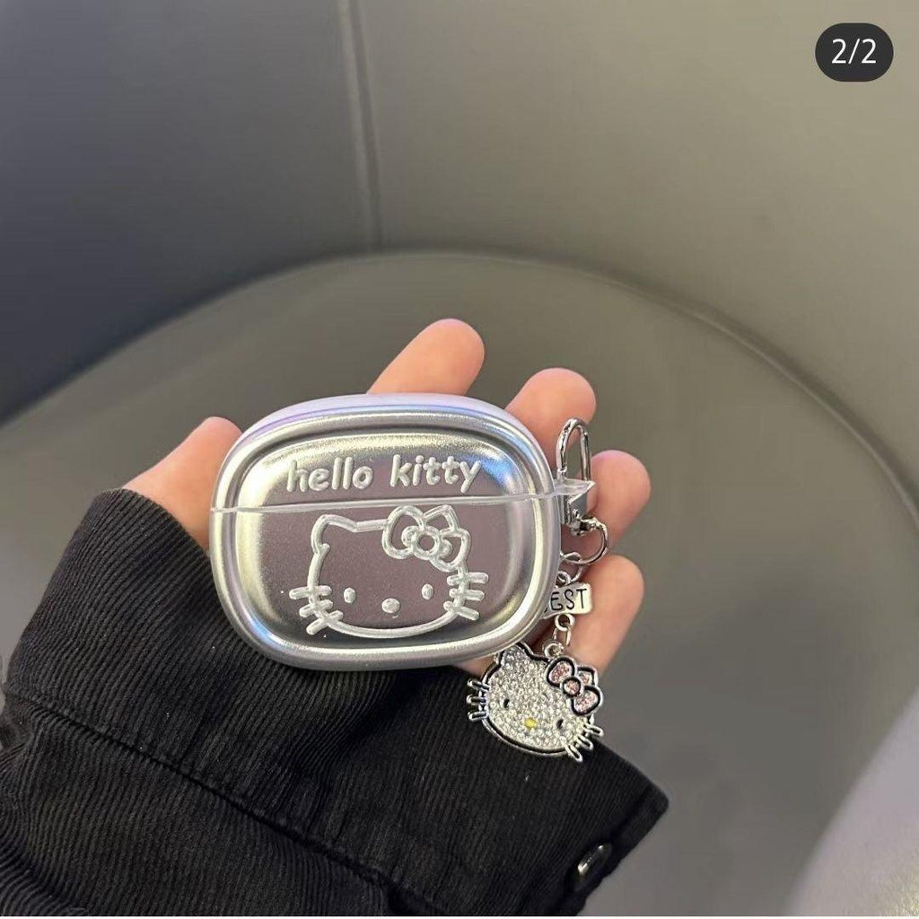 Kitty Metal AirPods Case Cover with Keychain Loop - HelloAnimeCases