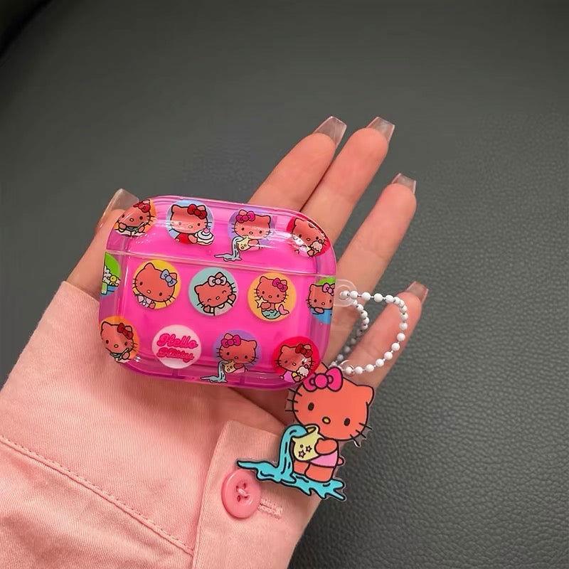 Kitty Pink Cute AirPods Case with Keychain Loop - HelloAnimeCases