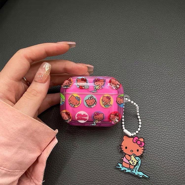 Kitty Pink Cute AirPods Case with Keychain Loop - HelloAnimeCases