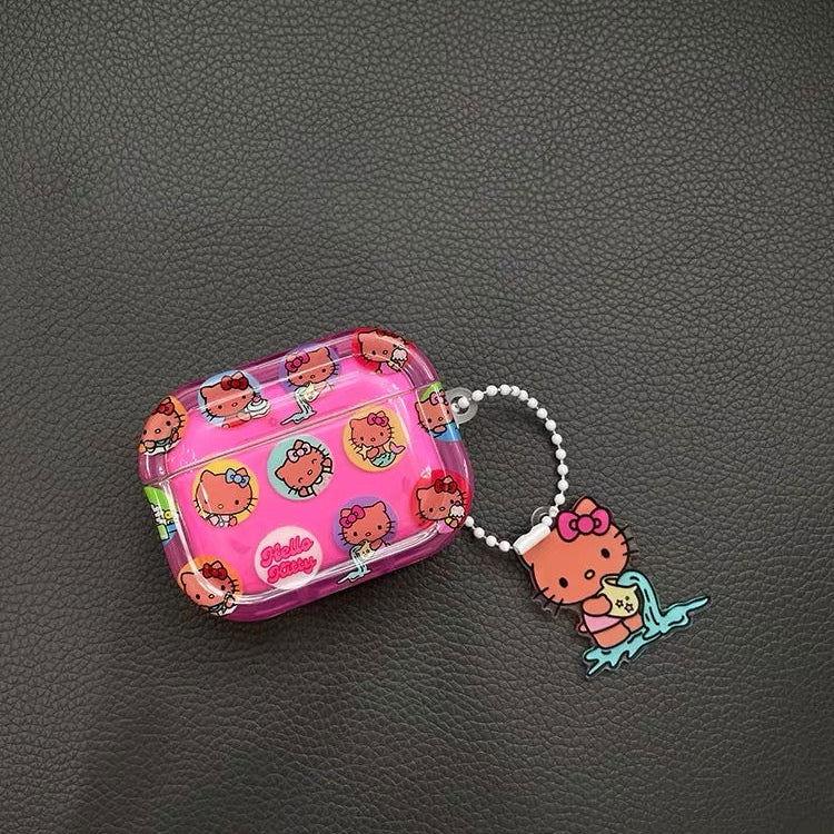 Kitty Pink Cute AirPods Case with Keychain Loop - HelloAnimeCases