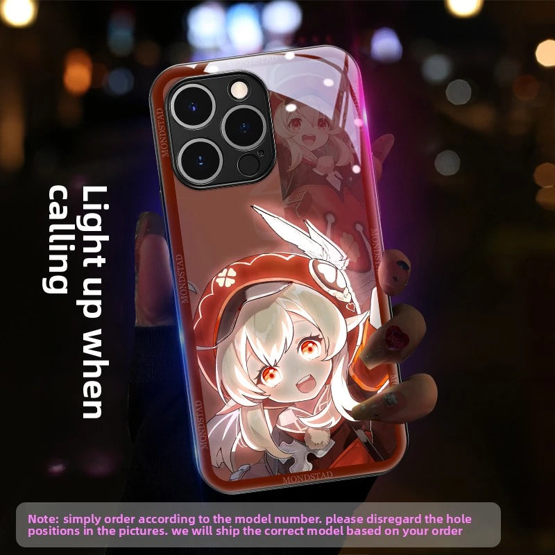 Genshin Impact RGB Light Up Glowing Phone Case Cover for iPhone