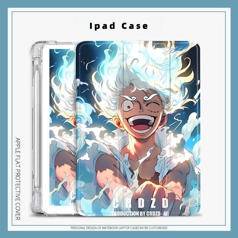 Laughing Luffy Ipad Protective Case with Pen Slot for Apple - HelloAnimeCases