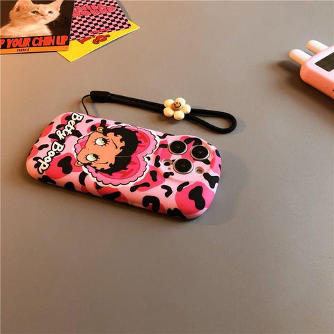 Leopard Betty Boop Girl Phone Phone Case iPhone - HelloAnimeCases
