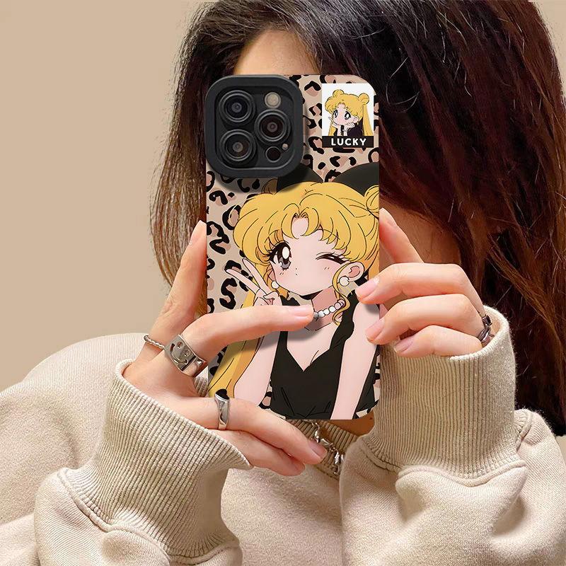 Leopard Sailor Moon Apple Phone Case - HelloAnimeCases
