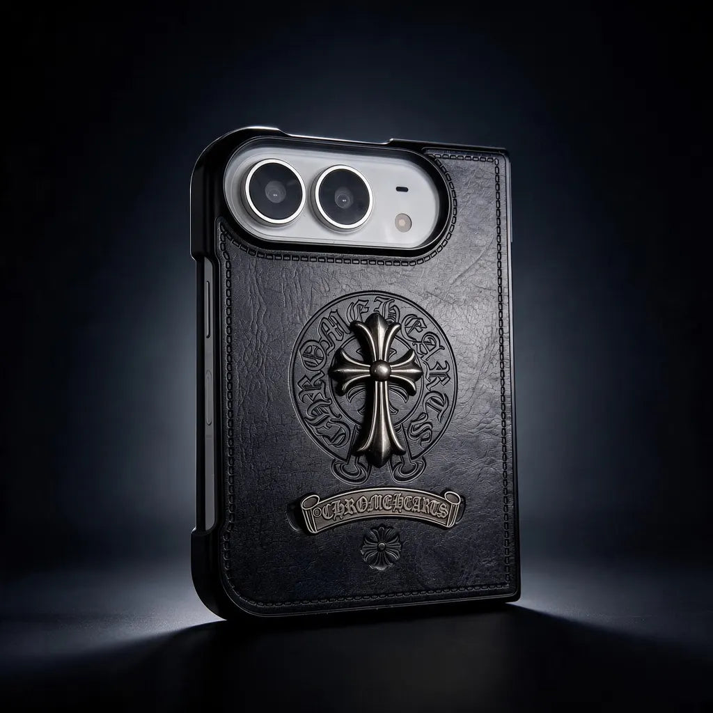 Handmade 3D Dark Style Metal Cross Apple iPhone Duo Phone Case