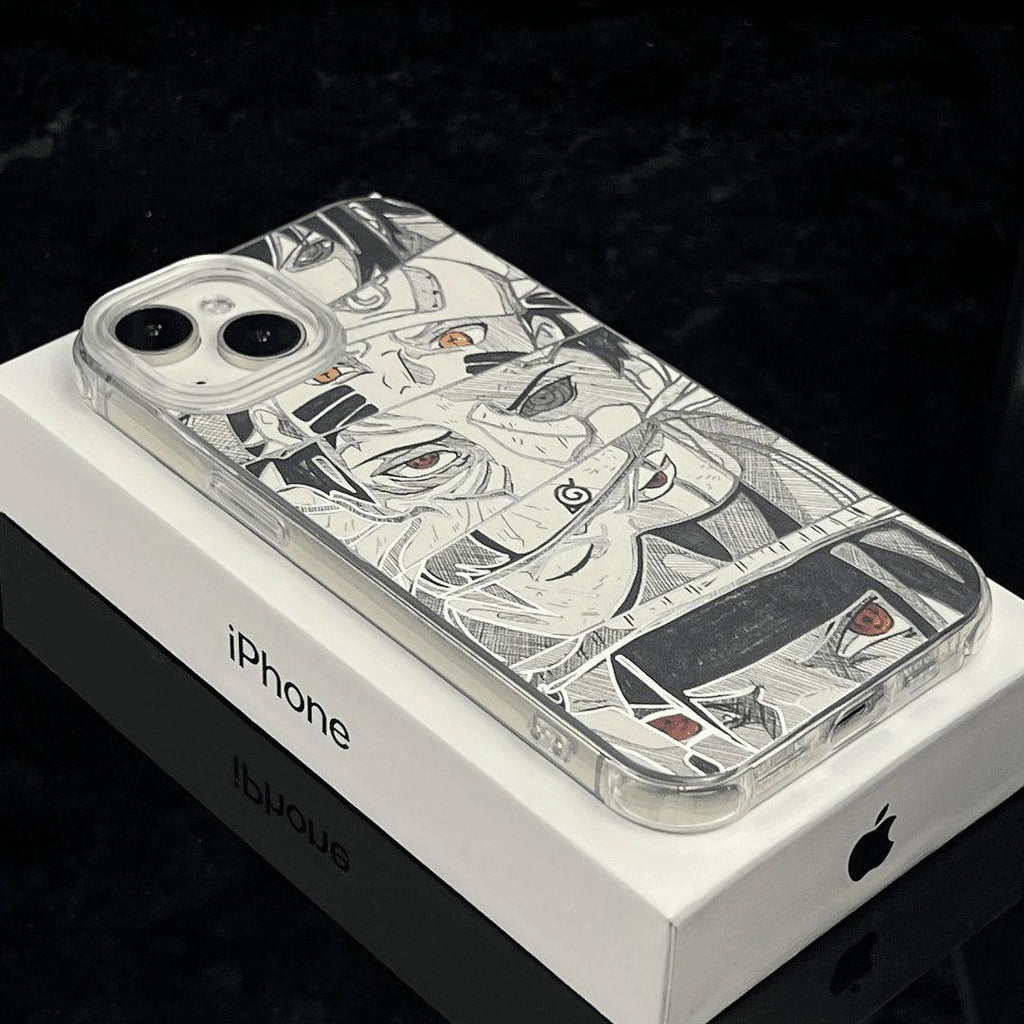 Naruto Black and White Phone Case For iPhone - HelloAnimeCases