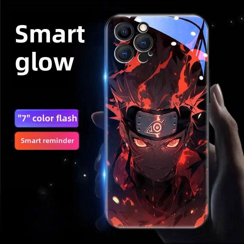 Naruto Hokage Flash Glowing Phone Case Glass Cover - HelloAnimeCases