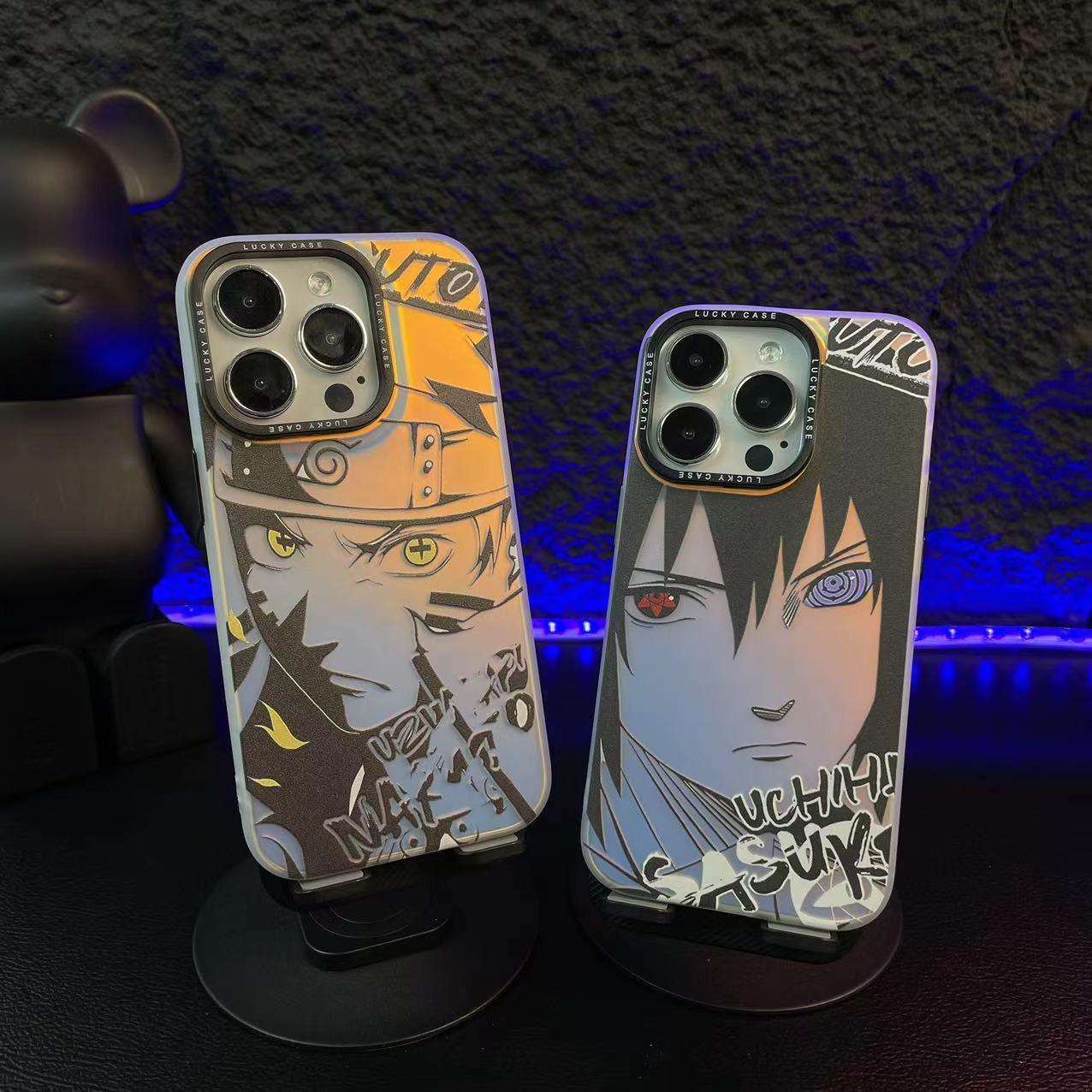 Naruto Sasuke Apple Laser Phone Case Cover - HelloAnimeCases
