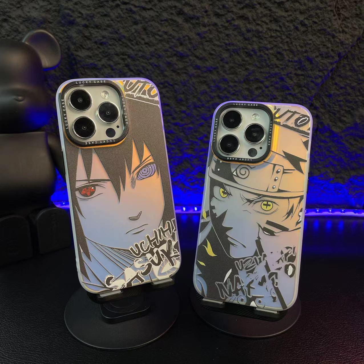 Naruto Sasuke Apple Laser Phone Case Cover - HelloAnimeCases