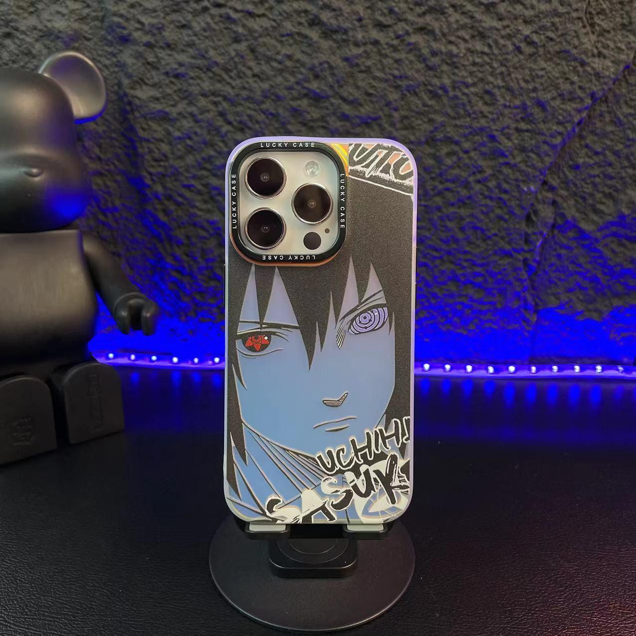 Naruto Sasuke Apple Laser Phone Case Cover - HelloAnimeCases