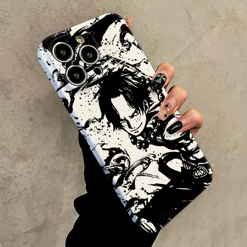 Ink Painting ONE PIECE Hard Anime Phone Case Anti-drop for Iphone Series