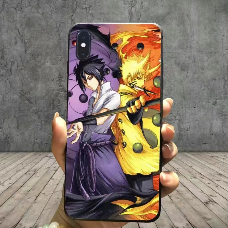 Funda de teléfono con cubierta de vidrio brillante de Naruto Hokage Flash