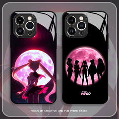 New Sailor Moon Liquid Glass Phone Case for Apple iPhone