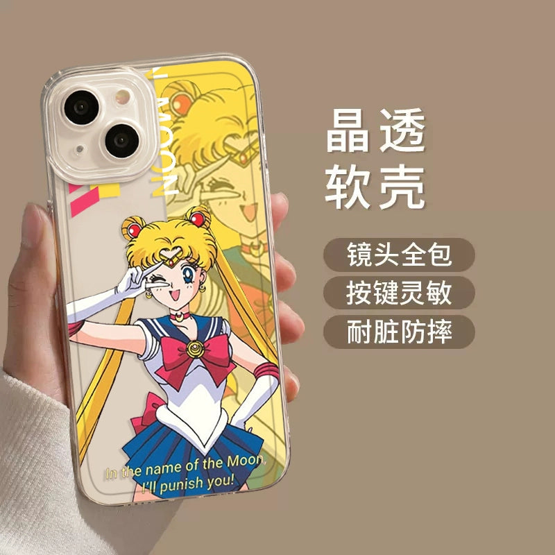 Sailor Moon Transparent Apple Anime Phone Case Iphone for Besties