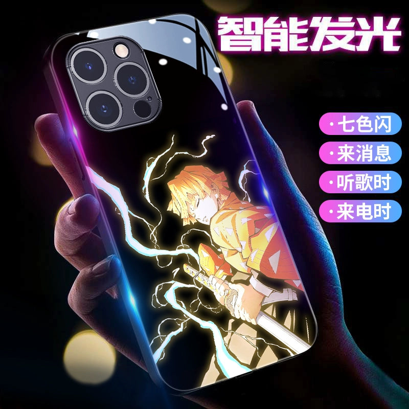 Demon Slayer RGB Light Phone Case Luminous for Apple iPhone