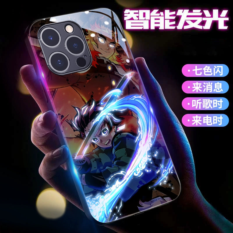 Demon Slayer RGB Light Phone Case Luminous for Apple iPhone