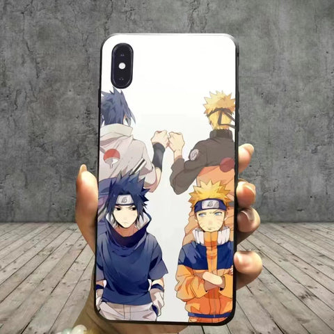 Funda de teléfono con cubierta de vidrio brillante de Naruto Hokage Flash