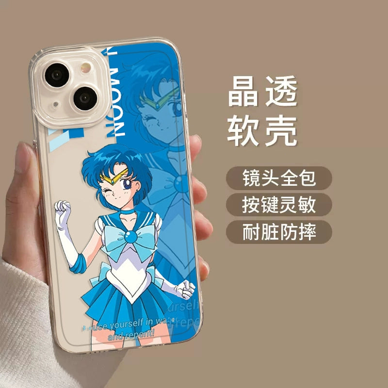 Sailor Moon Transparent Apple Anime Phone Case Iphone for Besties