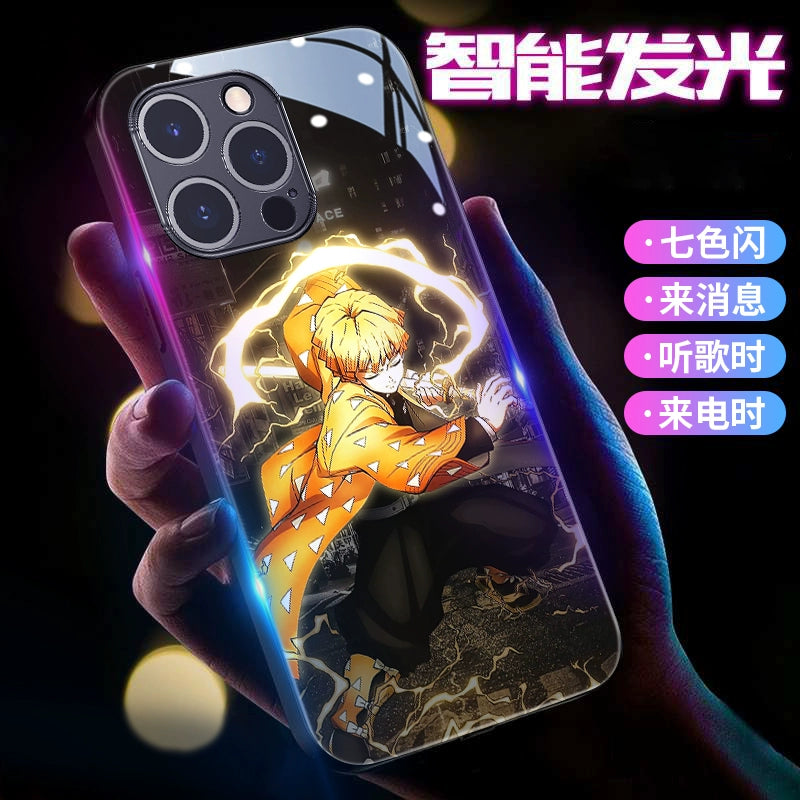 Demon Slayer RGB Light Phone Case Luminous for Apple iPhone