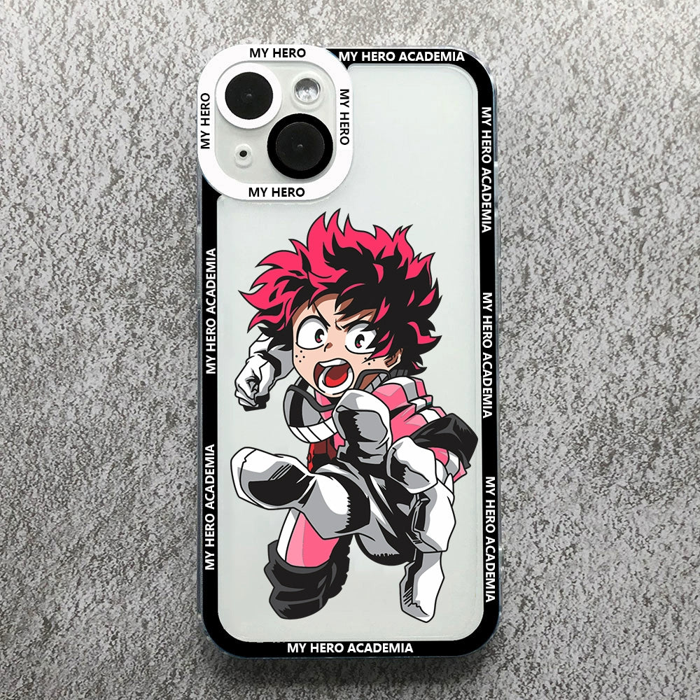 Super Burning My Hero Academy Soft Transparent Anime Phone Case for Iphone 16 Series