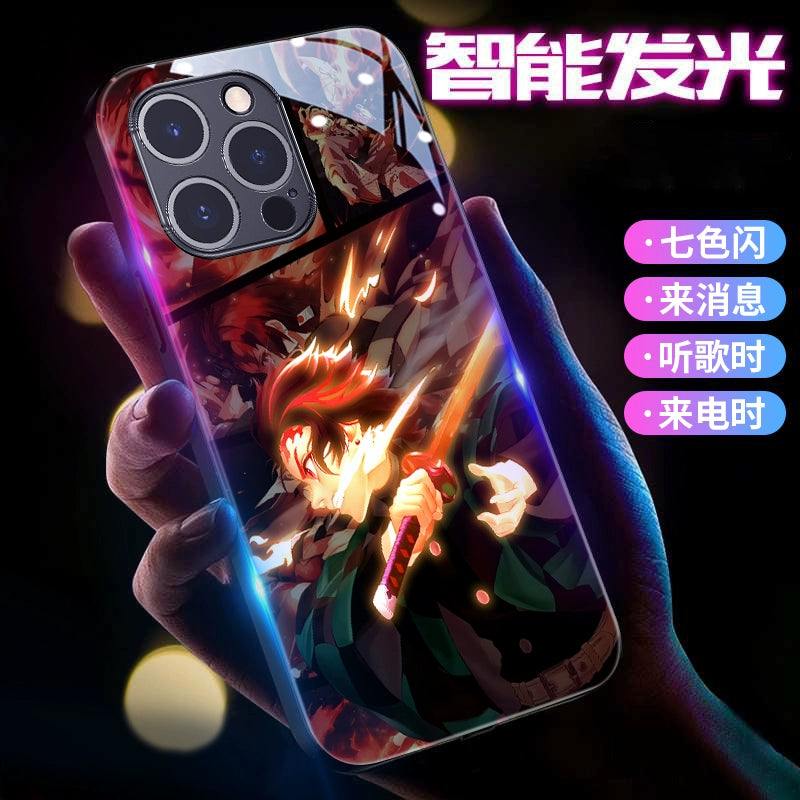 Demon Slayer RGB Light Phone Case Luminous for Apple iPhone